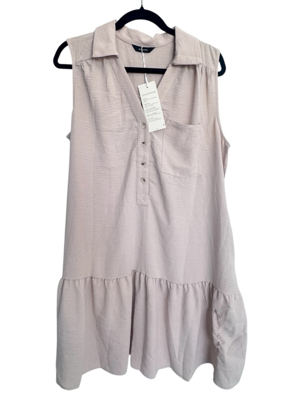 Dokotoo Cream drop hem Sleeveless Dress Sz L